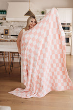 Hazel Blues® |  Penny Blanket Single Cuddle Size in Pink Check