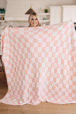 Hazel Blues® |  Penny Blanket Single Cuddle Size in Pink Check