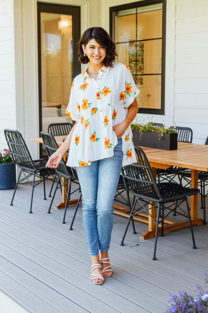 Hazel Blues® |  Blissed Out Button Up Babydoll Tunic