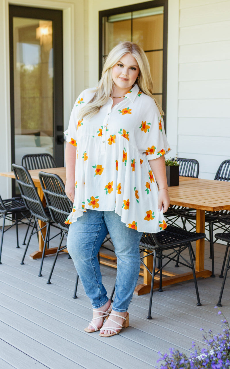 Hazel Blues® |  Blissed Out Button Up Babydoll Tunic