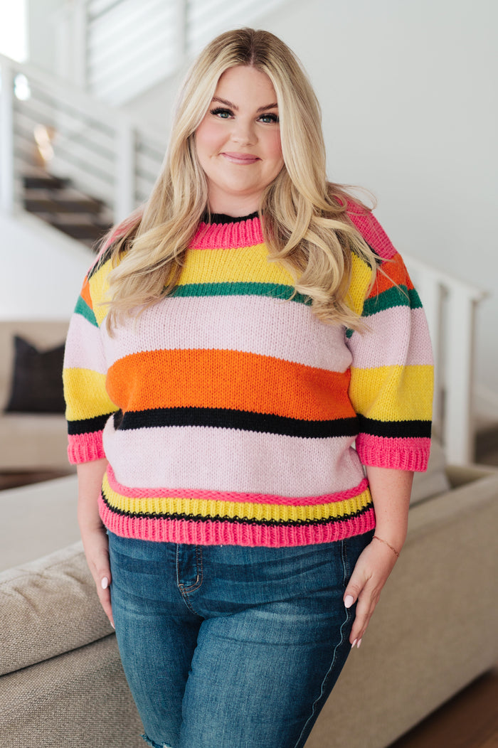 Hazel Blues® |  Bright Side Striped Sweater