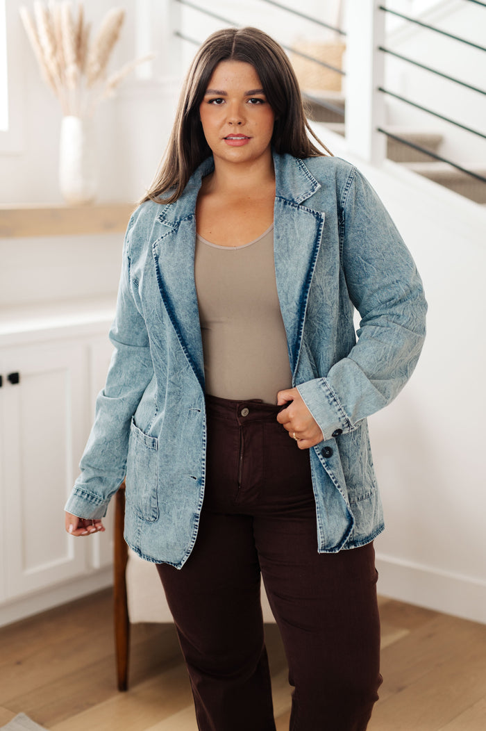 Hazel Blues® |  Business Brunch Denim Blazer