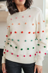 Hazel Blues® |  Candy Buttons Pom Detail Sweater