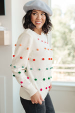 Hazel Blues® |  Candy Buttons Pom Detail Sweater