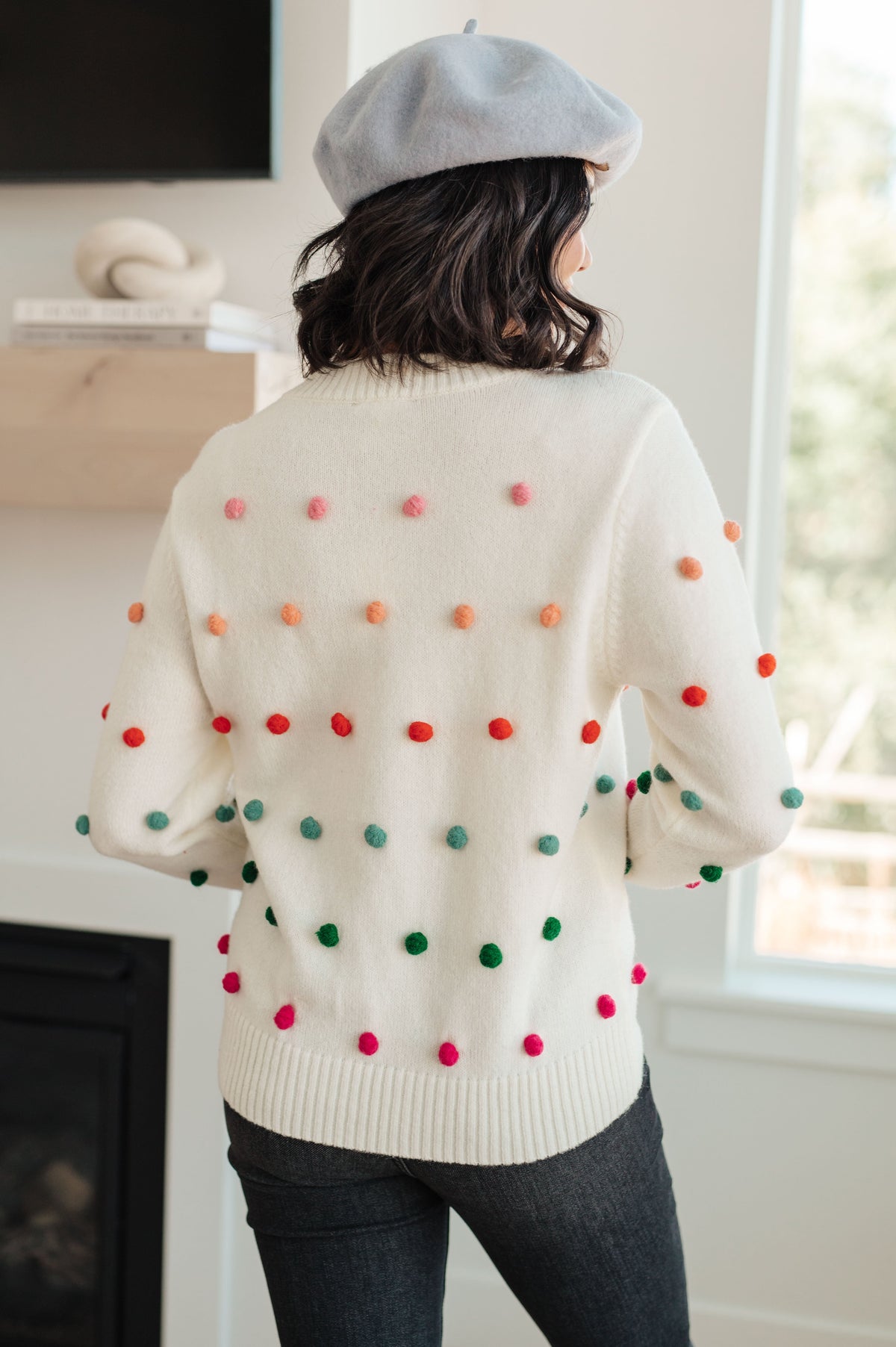 Hazel Blues® |  Candy Buttons Pom Detail Sweater