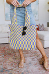 Hazel Blues® | Checkerboard Lazy Wind Big Bag in Lilac & Yellow - Hazel Blues®