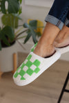 Hazel Blues® |  Checked Out Slippers in Green