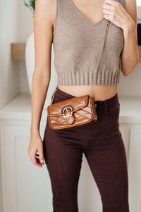 Hazel Blues® |  Classic Beauty Quilted Clutch in Brown