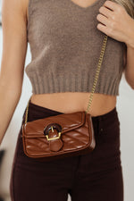 Hazel Blues® |  Classic Beauty Quilted Clutch in Brown