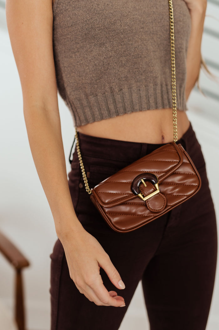 Hazel Blues® |  Classic Beauty Quilted Clutch in Brown