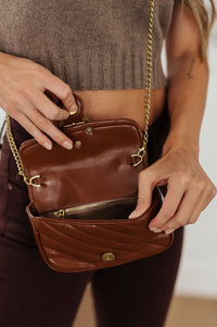 Hazel Blues® |  Classic Beauty Quilted Clutch in Brown