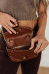 Hazel Blues® |  Classic Beauty Quilted Clutch in Brown