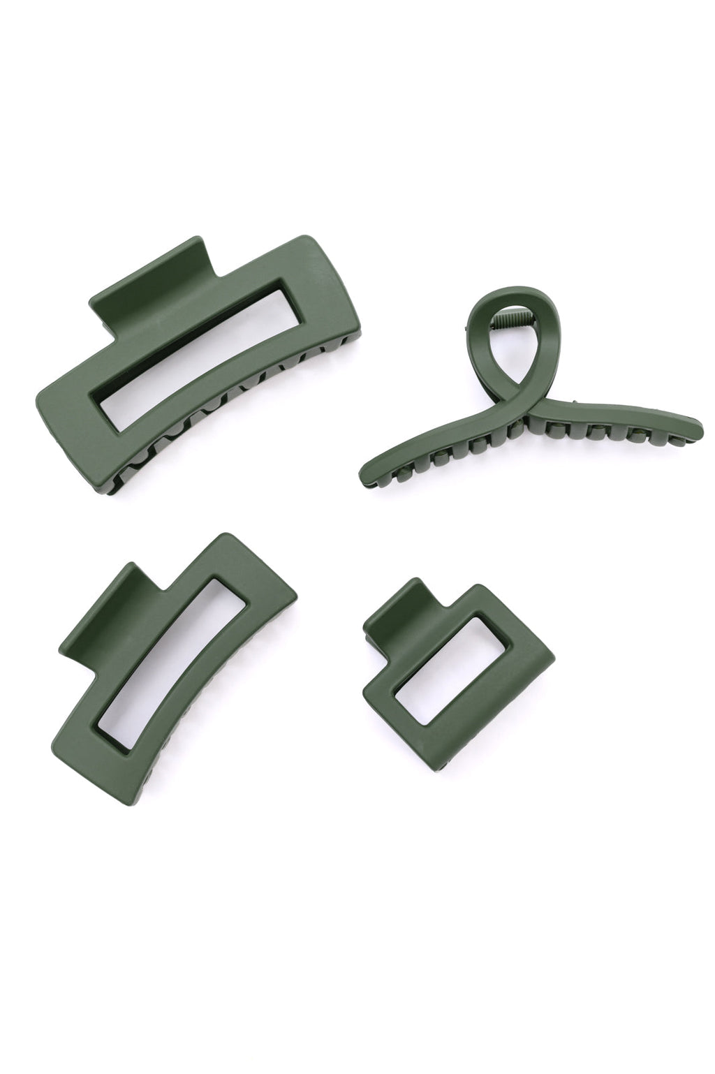 Hazel Blues® |  Claw Clip Set of 4 in Forest Green