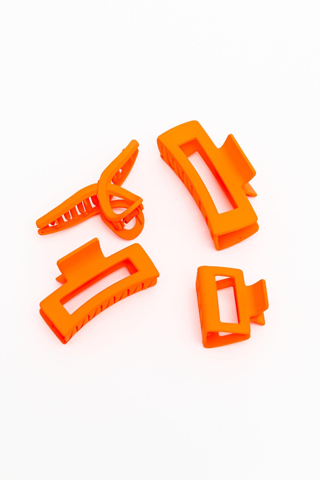 Hazel Blues® | Claw Clip Set of 4 in Orange - Hazel Blues®