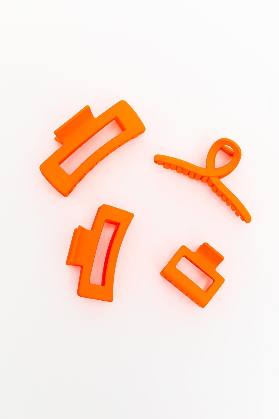 Hazel Blues® | Claw Clip Set of 4 in Orange - Hazel Blues®