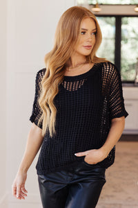 Hazel Blues® |  Coastal Dreams Fishnet Top in Black