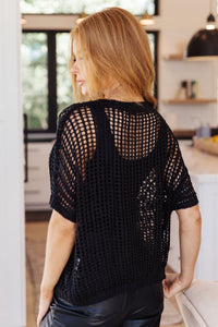 Hazel Blues® |  Coastal Dreams Fishnet Top in Black