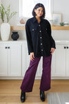 Hazel Blues® |  Petunia High Rise Wide Leg Jeans in Plum