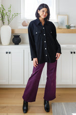 Hazel Blues® |  Petunia High Rise Wide Leg Jeans in Plum