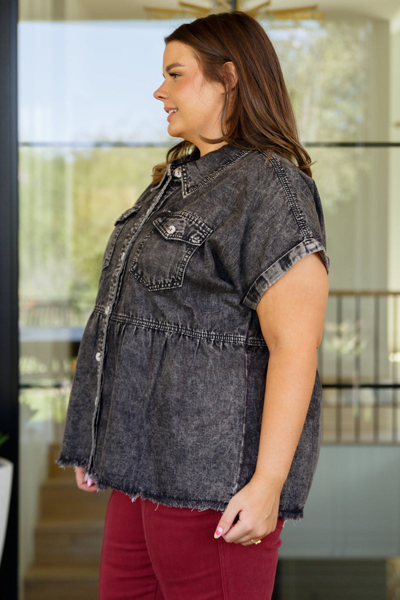 Hazel Blues® |  Cool and Carefree Denim Button Down