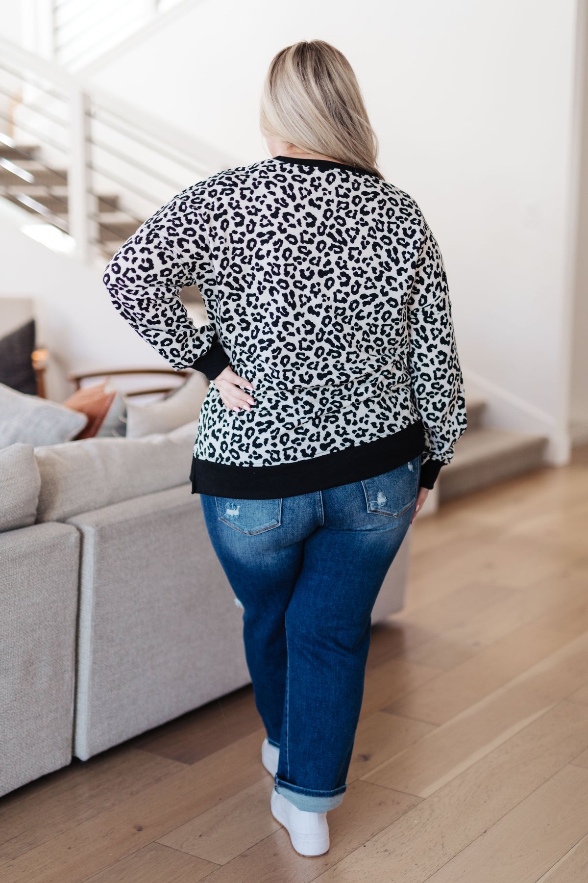 Hazel Blues® |  Cozy in Cheetah Pullover Sweatshirt