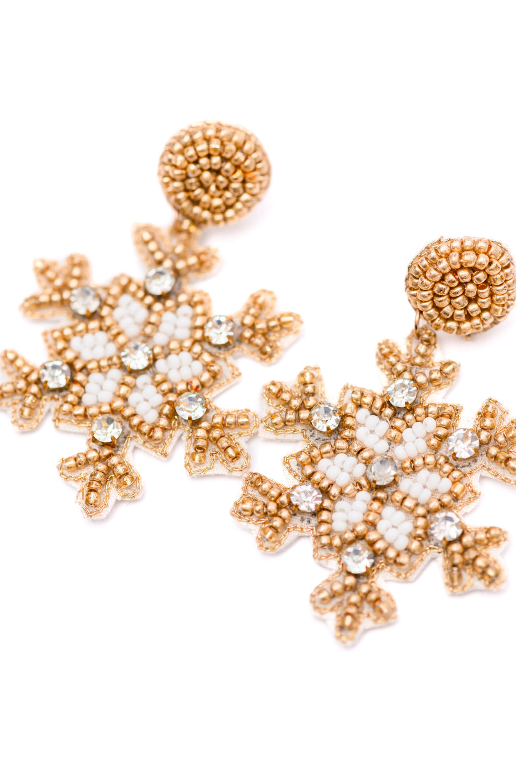 Hazel Blues® |  Glitz And Glam Beaded Snowflake Earrings