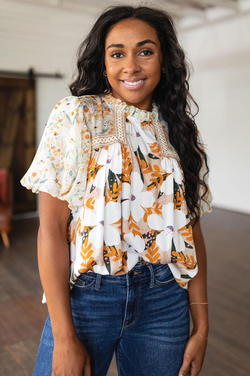 Hazel Blues® |  Daydreamer Mixed Floral Top