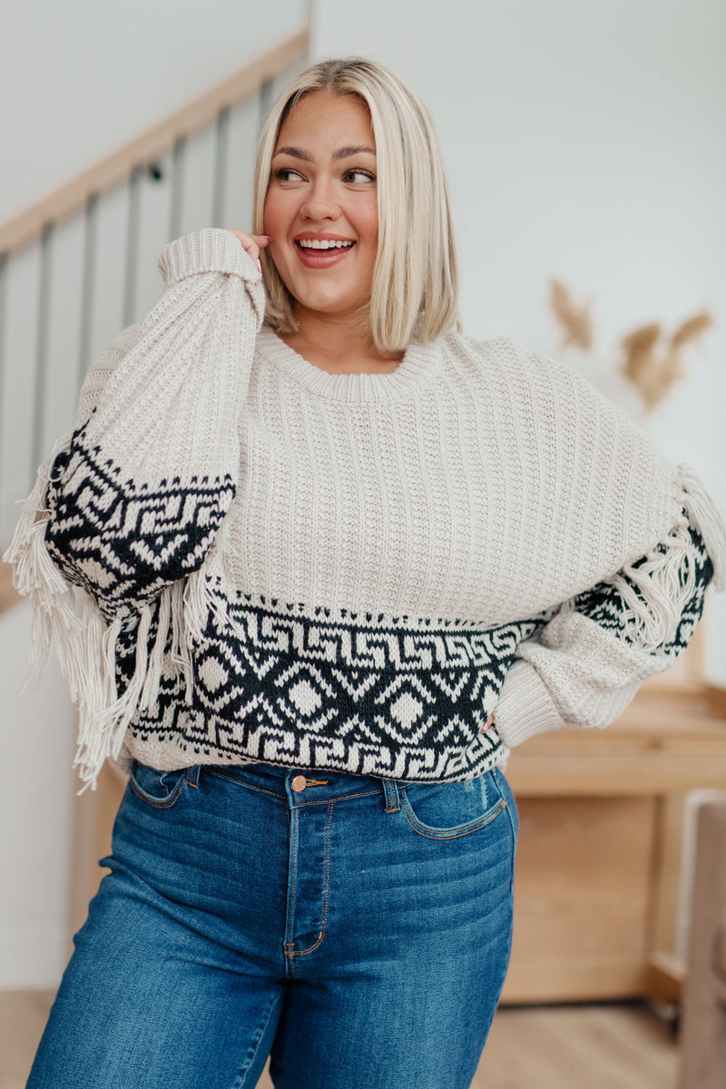 Hazel Blues® |  Don't Waver Fringe Detail Sweater