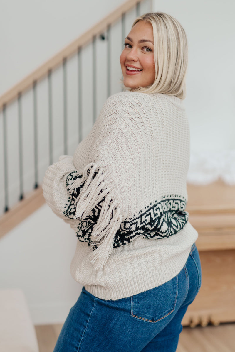 Hazel Blues® |  Don't Waver Fringe Detail Sweater