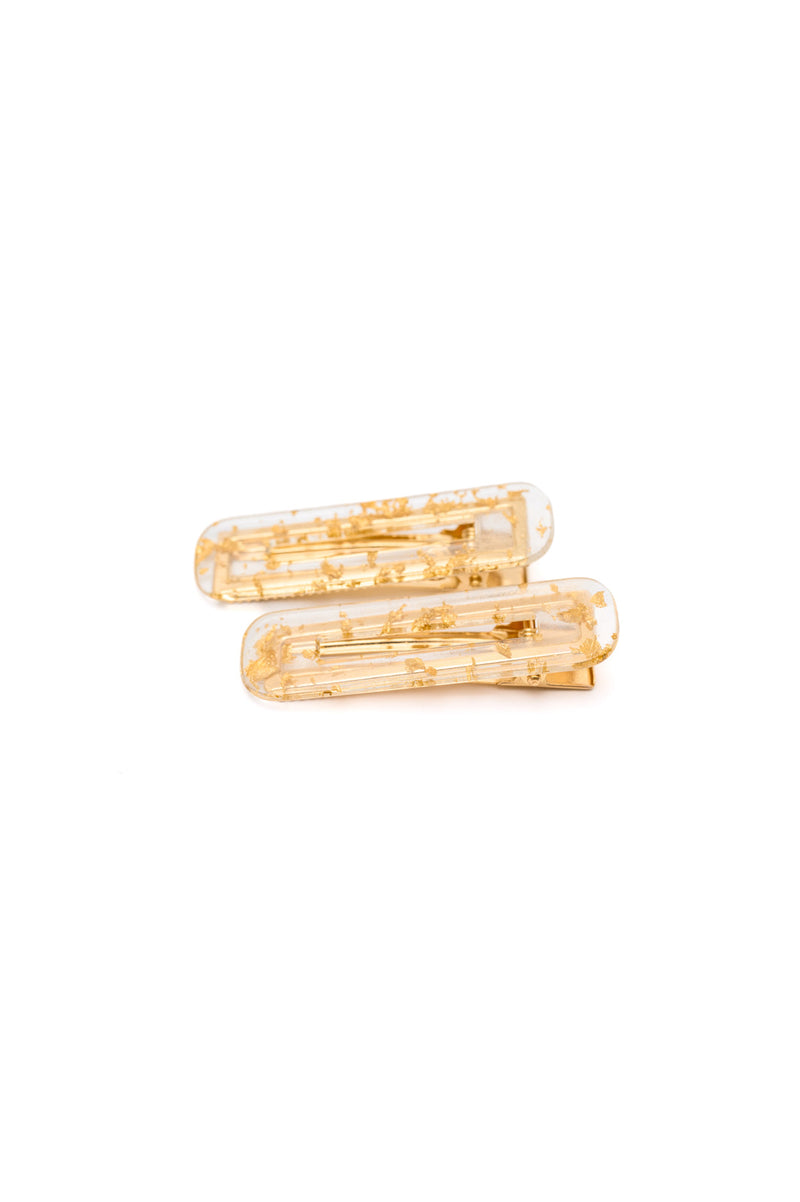 Hazel Blues® |  Double Trouble 2 Pack Hair Clip in Gold Leaf