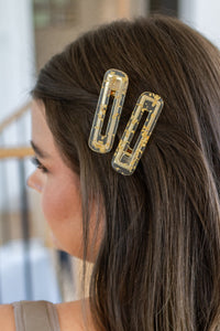 Hazel Blues® |  Double Trouble 2 Pack Hair Clip in Gold Leaf