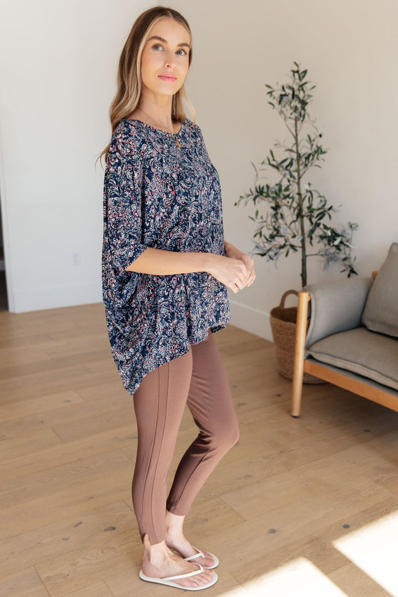 Hazel Blues® |  Essential Blouse in Navy Paisley