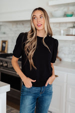 Hazel Blues® |  Evidently Different Puff Sleeve Top
