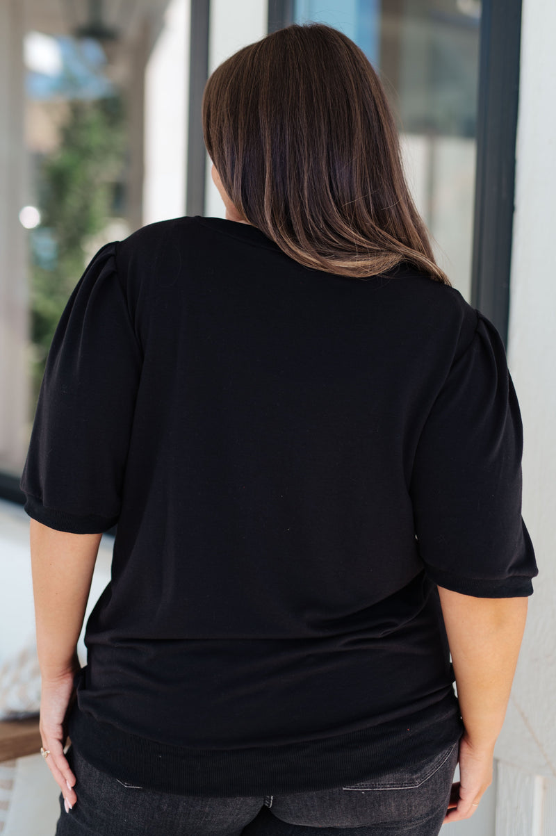 Hazel Blues® |  Evidently Different Puff Sleeve Top
