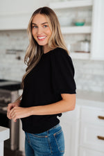 Hazel Blues® |  Evidently Different Puff Sleeve Top