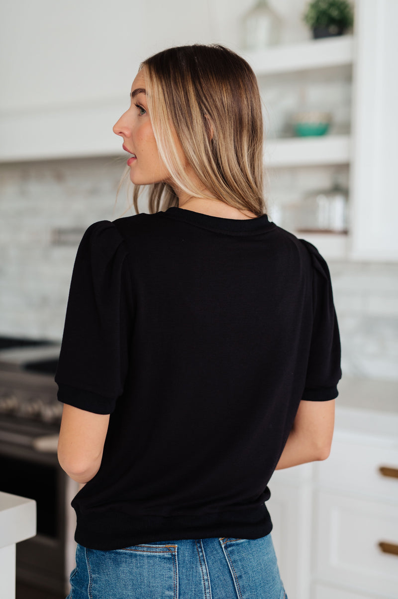 Hazel Blues® |  Evidently Different Puff Sleeve Top