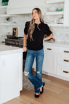 Hazel Blues® |  Evidently Different Puff Sleeve Top