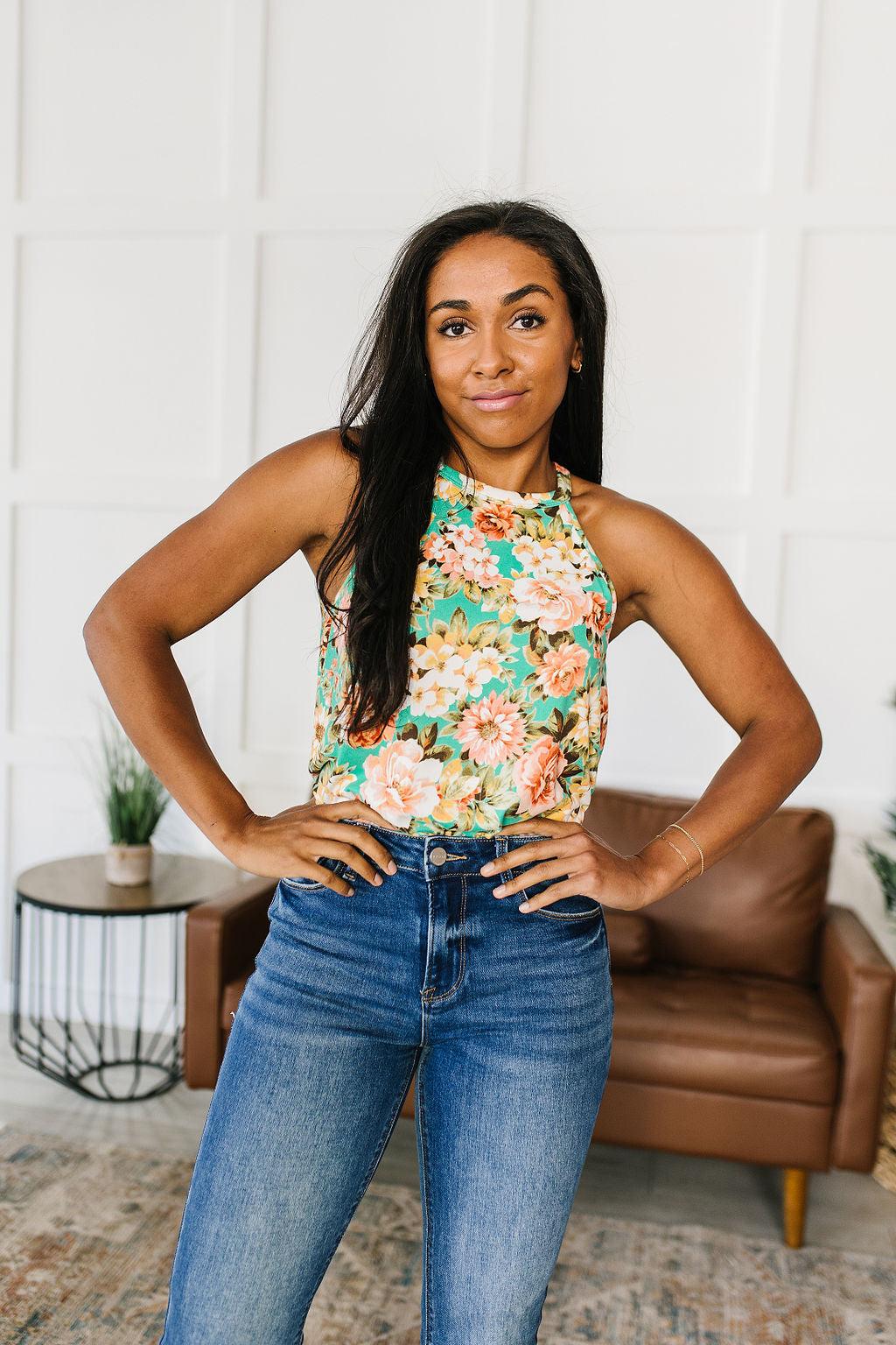 Hazel Blues® | Fiddle Dee Dee Floral Halter Top - Hazel Blues®