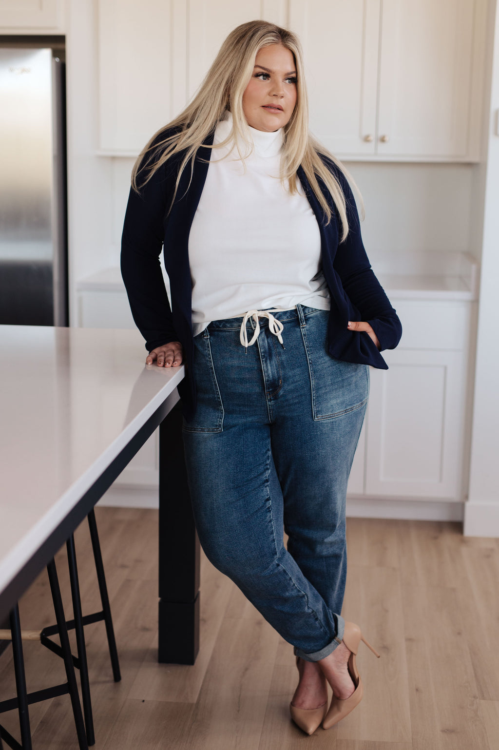 Hazel Blues® |  Fitted Blazer in Navy