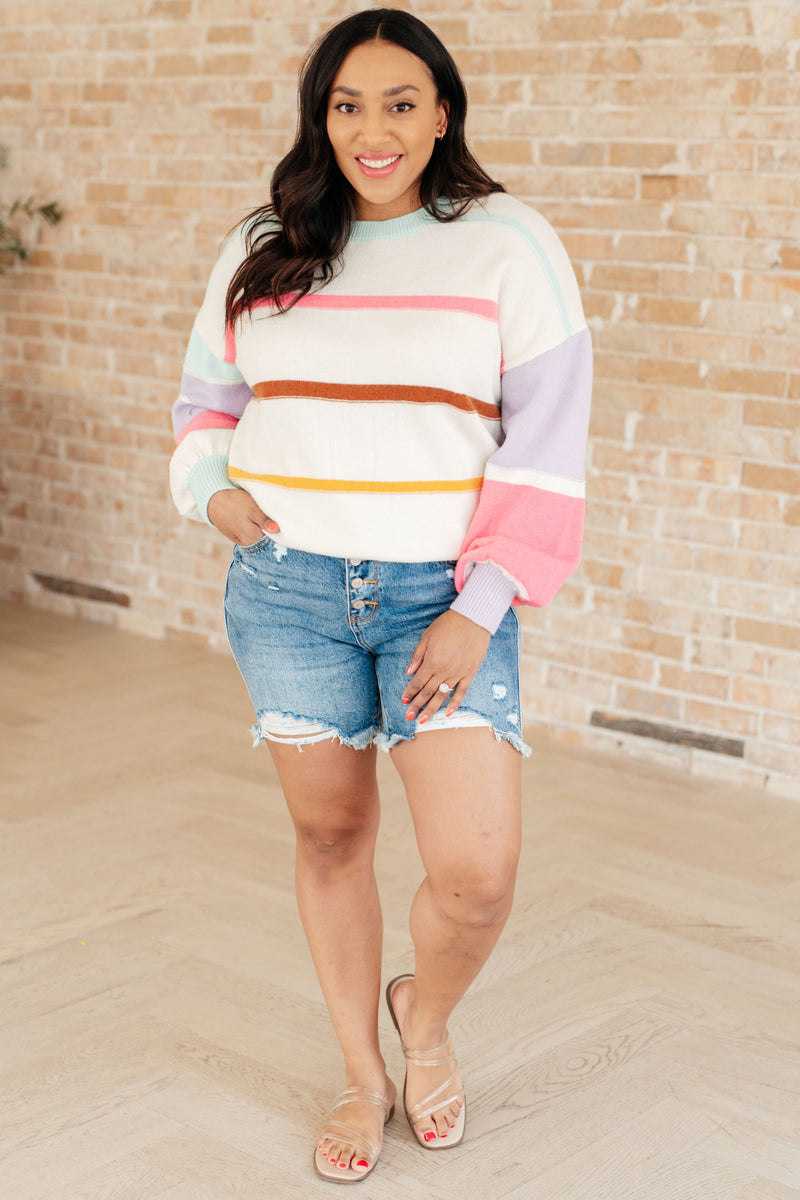 Hazel Blues® |  Flawless Features Striped Sweater