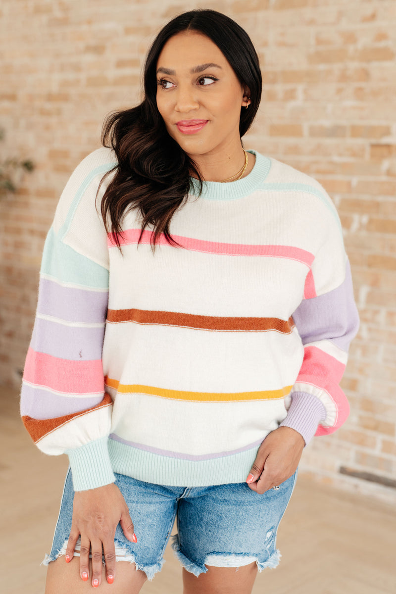 Hazel Blues® |  Flawless Features Striped Sweater