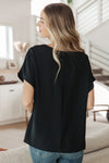 Hazel Blues® |  Frequently Asked Questions V-Neck Top in Black