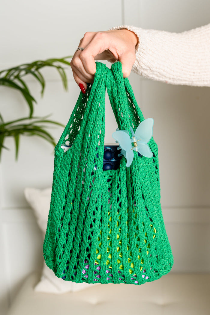 Hazel Blues® |  Girls Day Open Weave Bag in Green