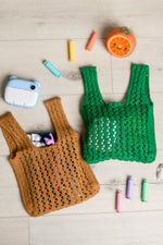 Hazel Blues® |  Girls Day Open Weave Bag in Green