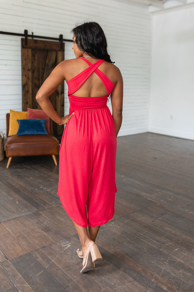 Hazel Blues® |  Good Idea Jumpsuit in Red