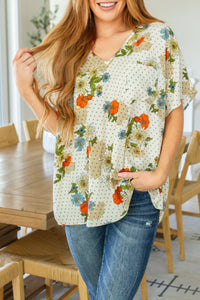 Hazel Blues® |  Good Morning Floral V-Neck Blouse