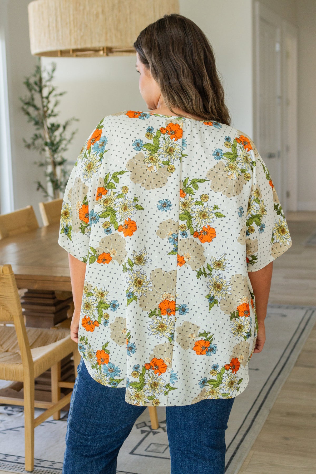 Hazel Blues® |  Good Morning Floral V-Neck Blouse