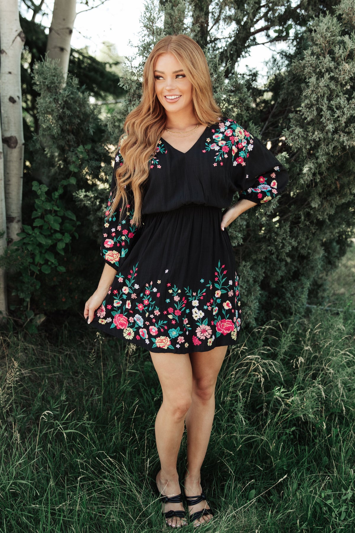 Hazel Blues® |  Happy To See You Floral Embroidered Dress