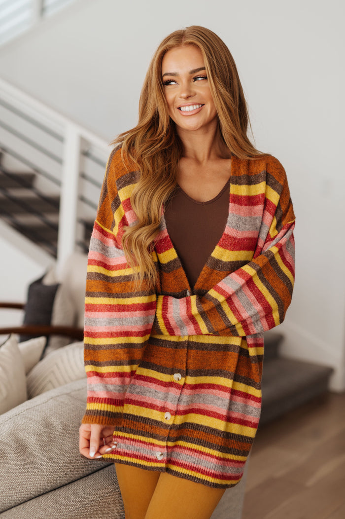 Hazel Blues® |  Henny Penny Striped Cardigan