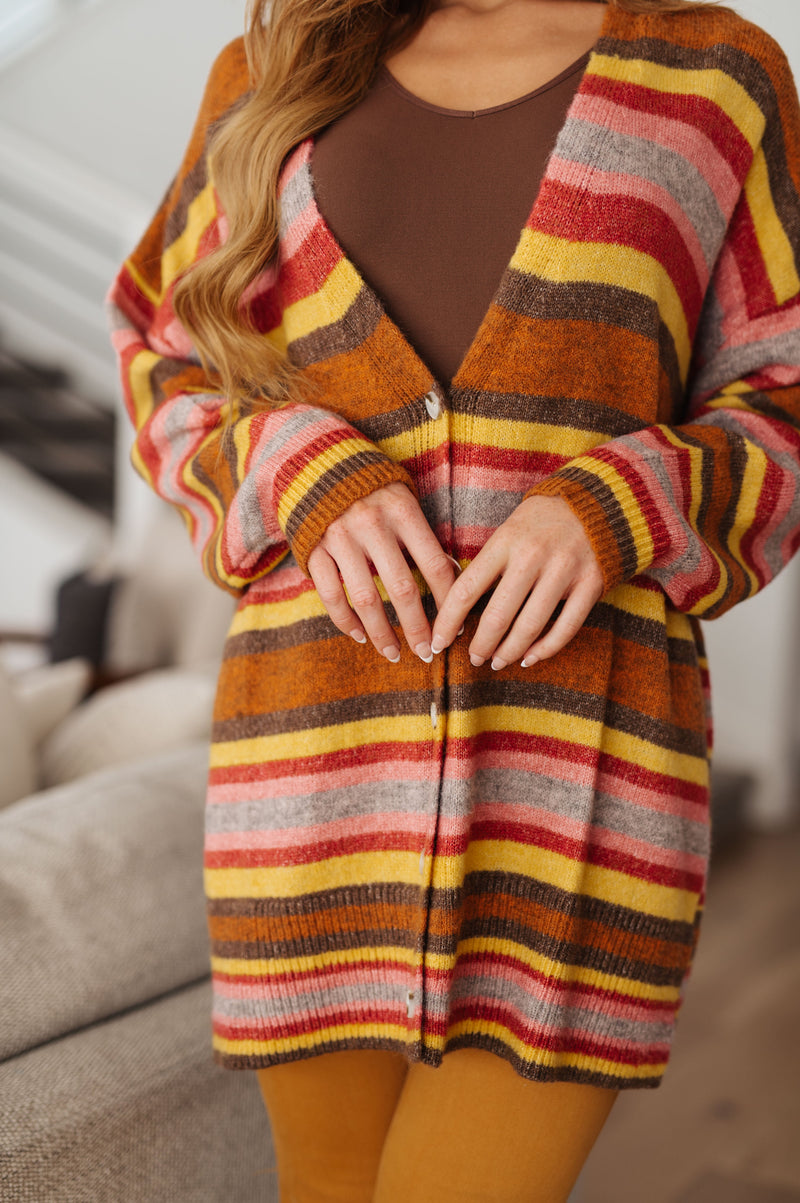 Hazel Blues® |  Henny Penny Striped Cardigan